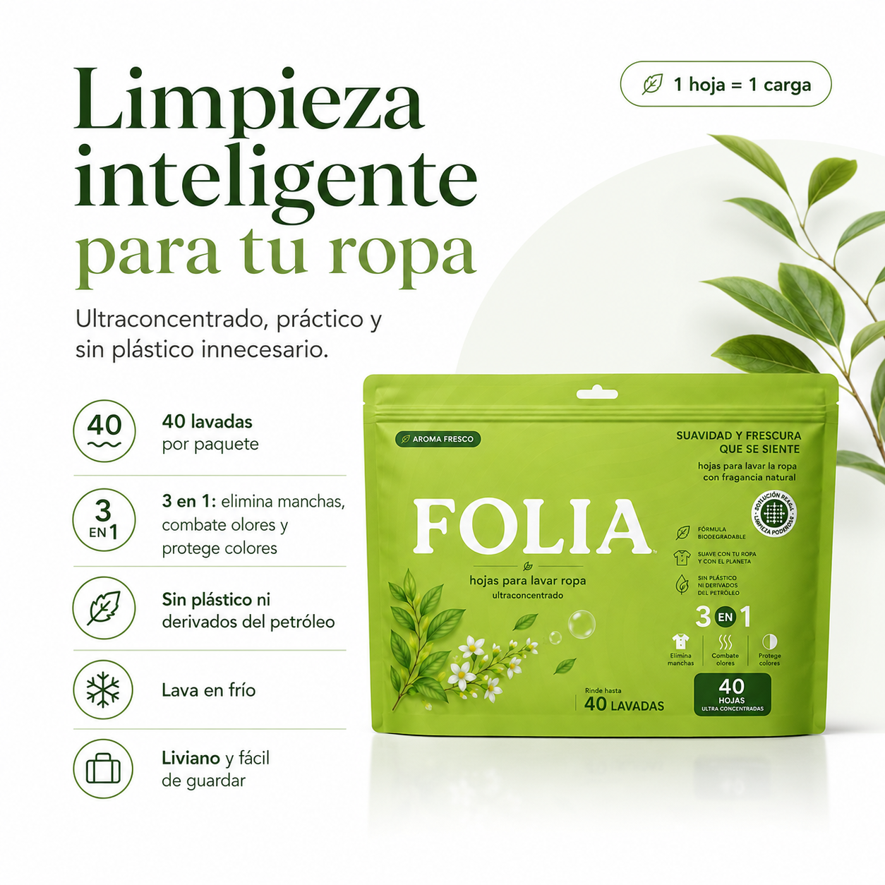 Jabón Para Lavar Ropa En Hojas Ecológico Sin Químicos
